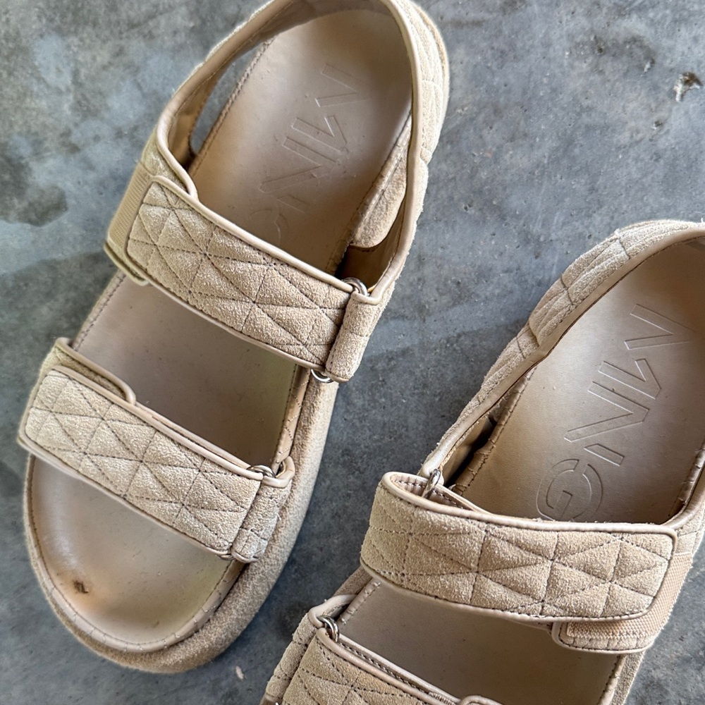 Mango Tan Quilted Strap Sandals - Picture 4 of 4